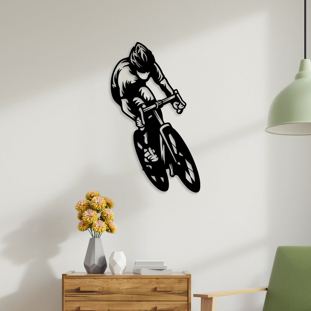 Bicycle Riding Metal Wall Art