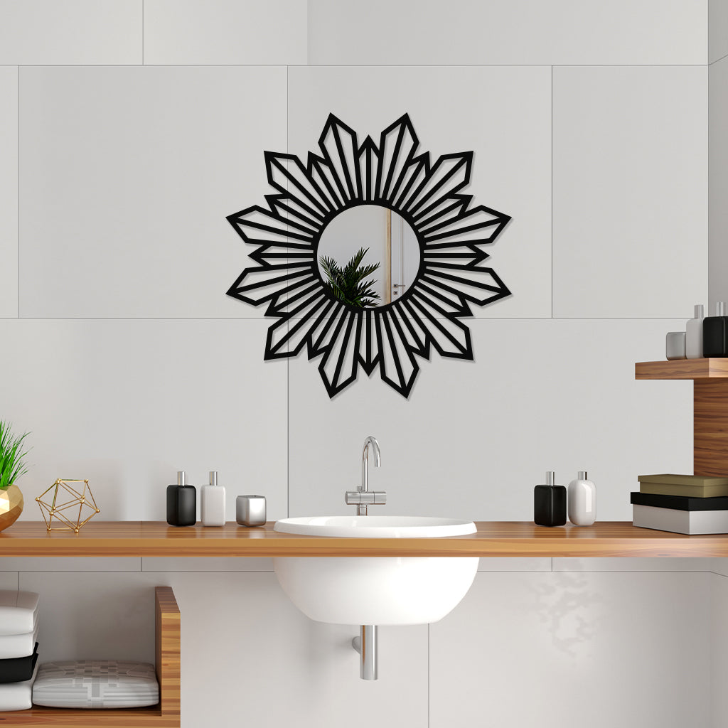 Flower Shaped Metal Wall Mirror