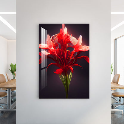 Red African Lily Acrylic Wall Art