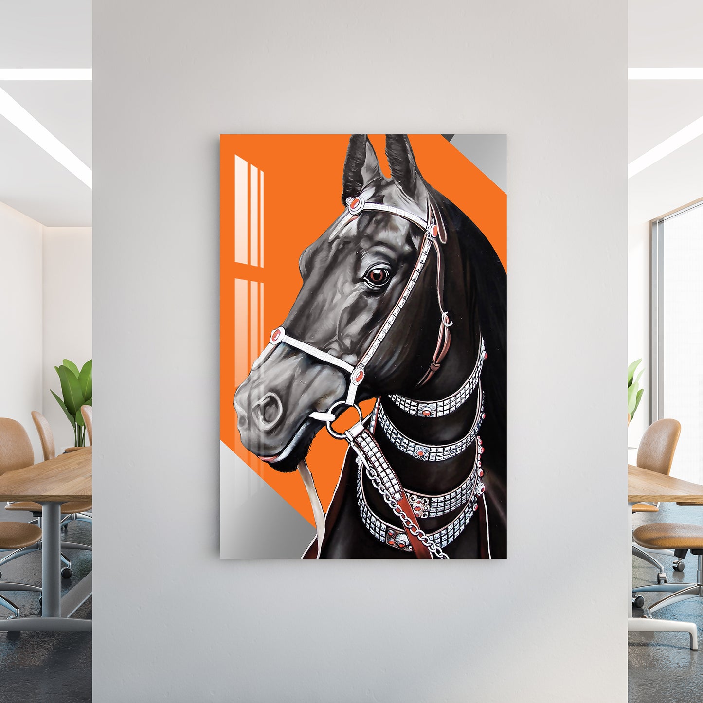 Abstract Arabic horse Acrylic Wall Art