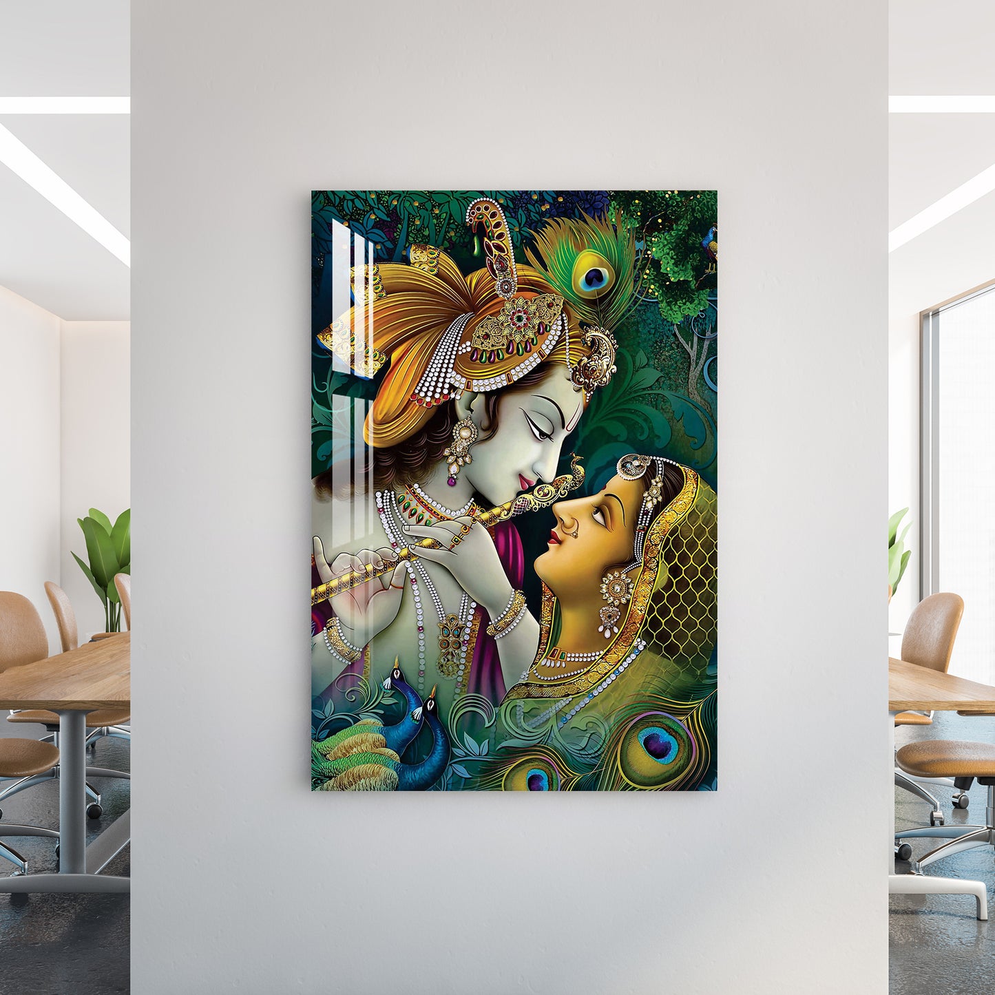 Lord Krishna with Flute Acrylic Wall Art