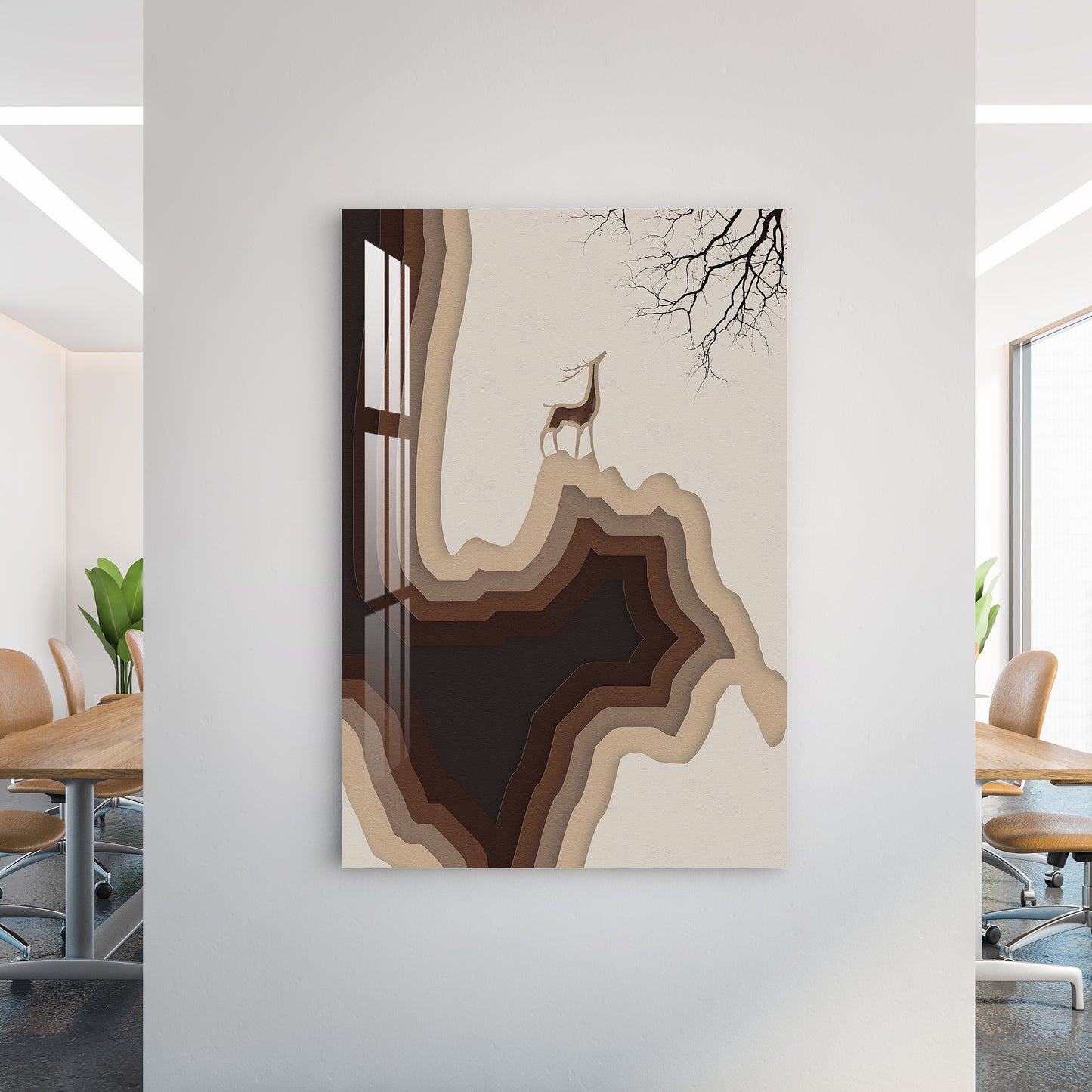 Abstract Deer Landscape Acrylic Wall Art