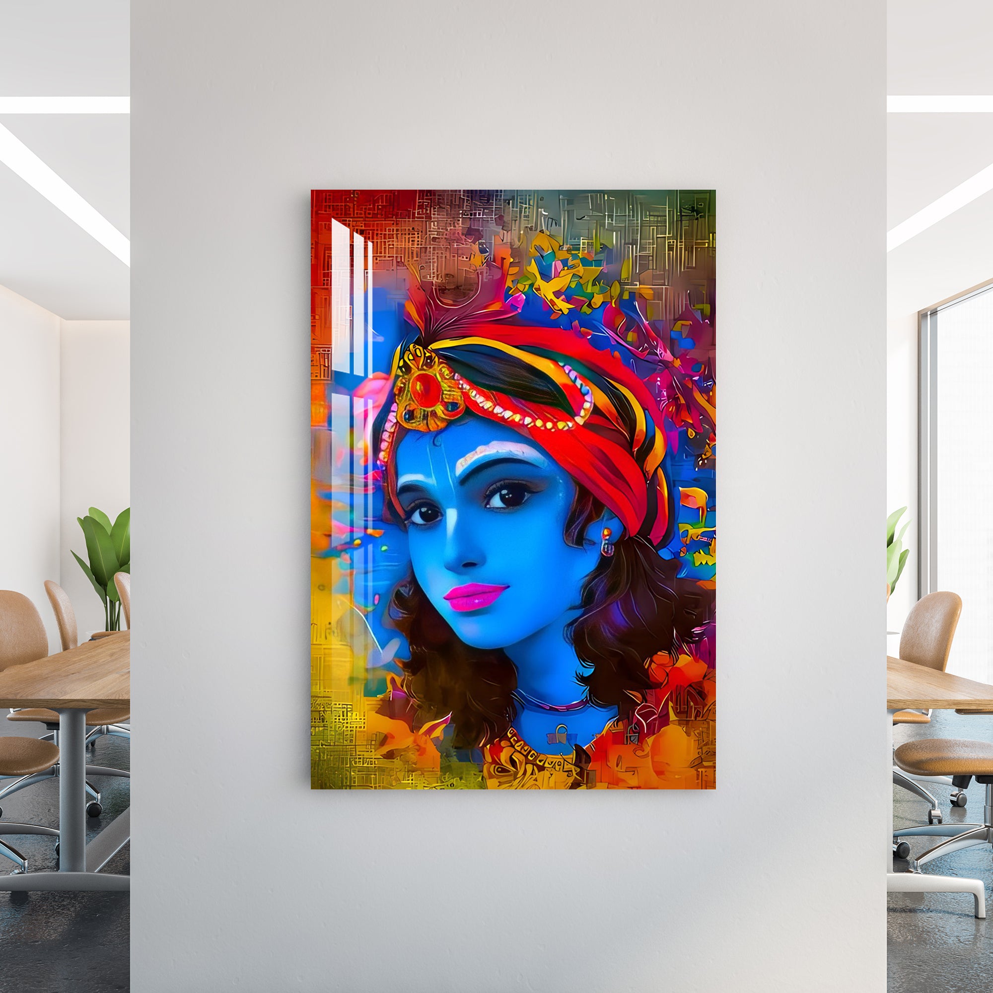 Colorful Krishna Acrylic Wall Art