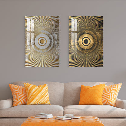 Creative Golden Landscape Acrylic Wall Art (Set Of 2)