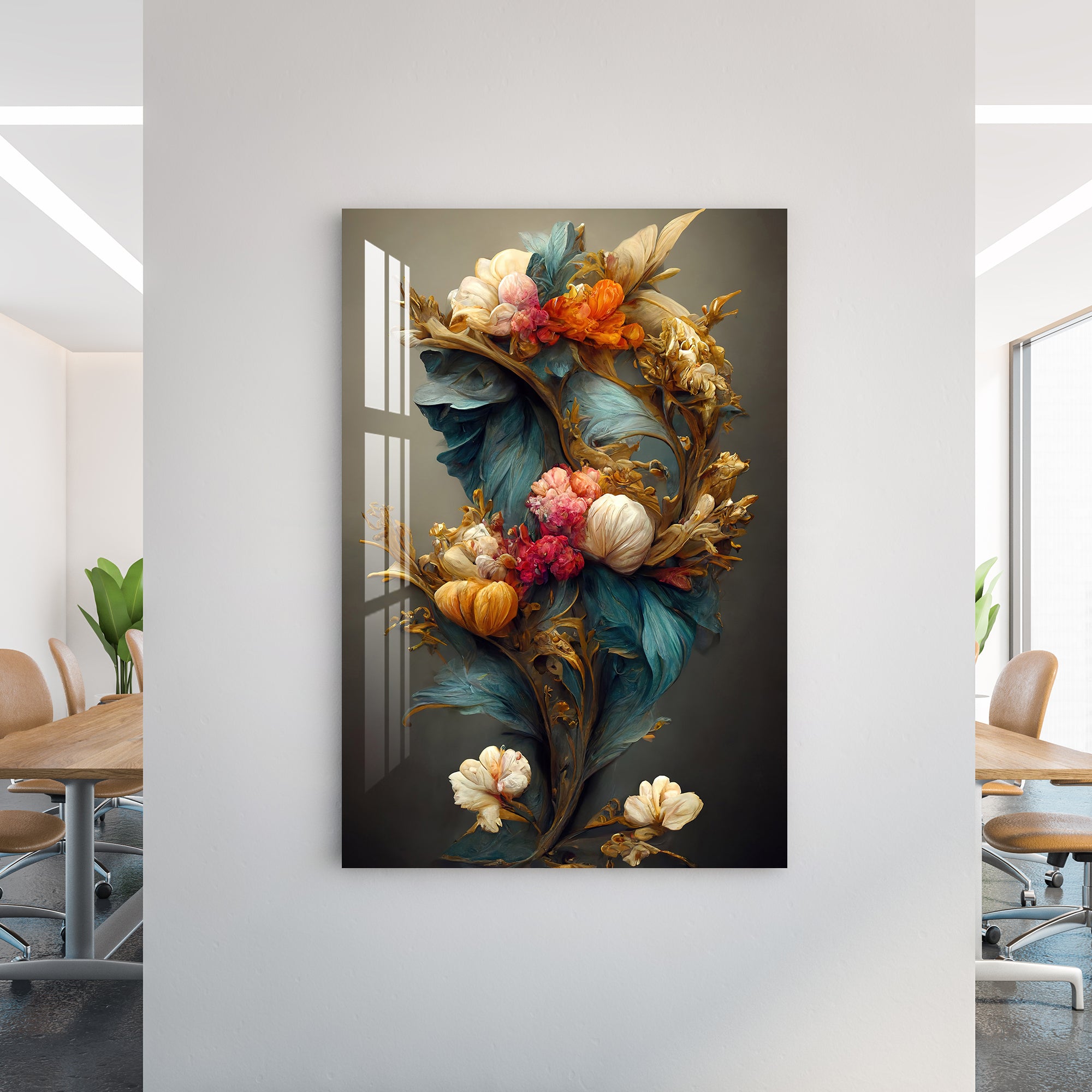 Vintage Vibe Flowers Acrylic Wall Art