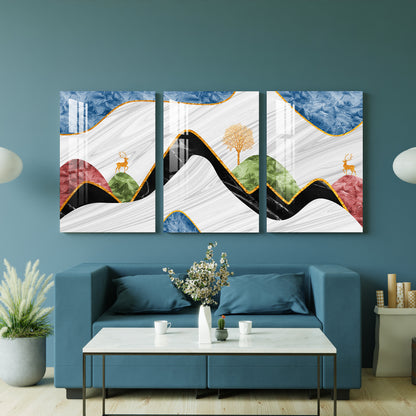 Chinese Landscape Acrylic Wall Art (Set of 3)