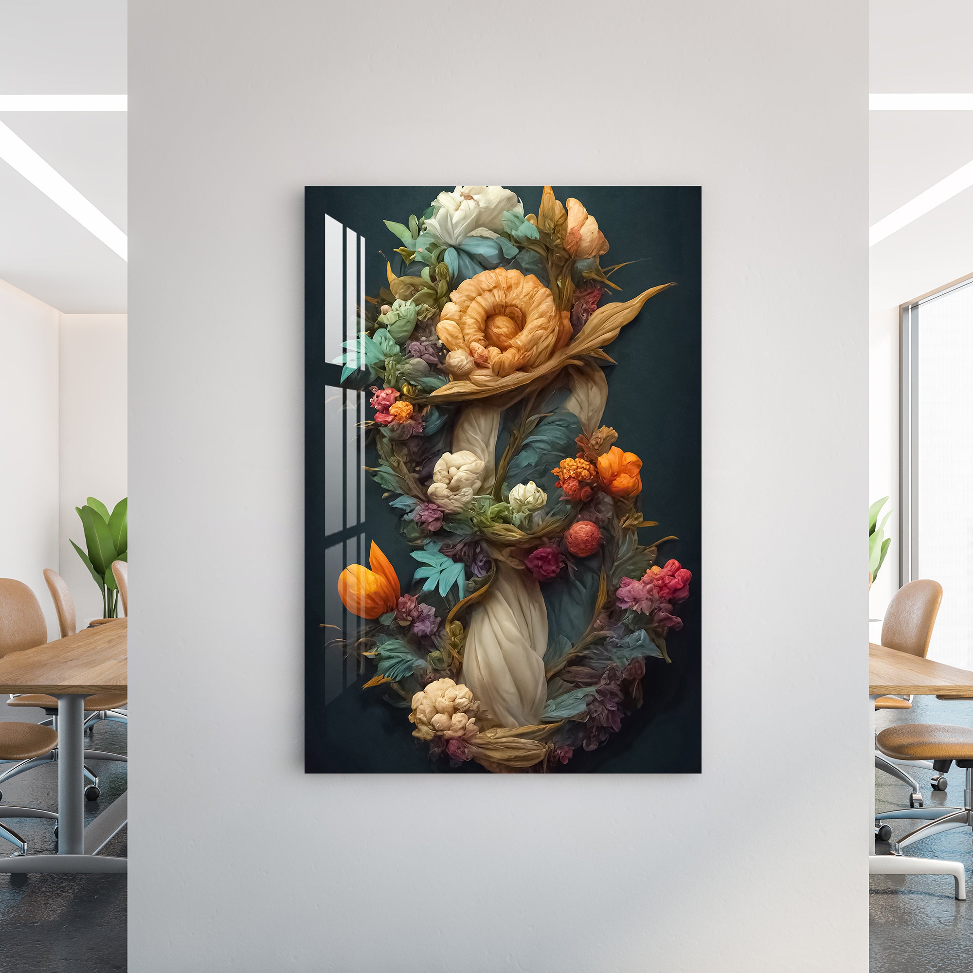 Retro Decorative Flower Acrylic Wall Art