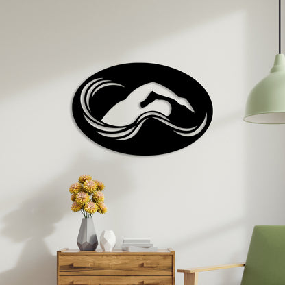 Swimming Metal Wall Art