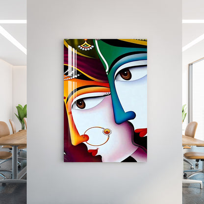 Face of Radha Krishna Acrylic Wall Art