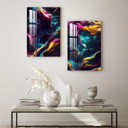 Waves of Wonder Acrylic Wall Art (Set Of 2)