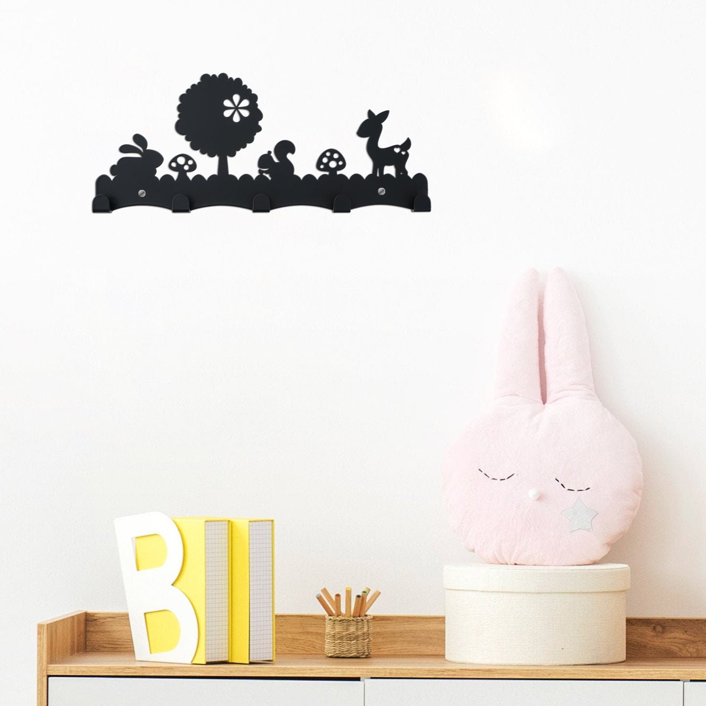 Rabbit Child Metal Wall Hooks