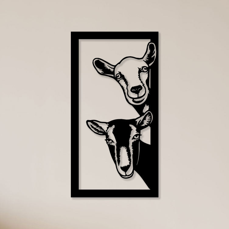 Goat Family Metal Wall Art