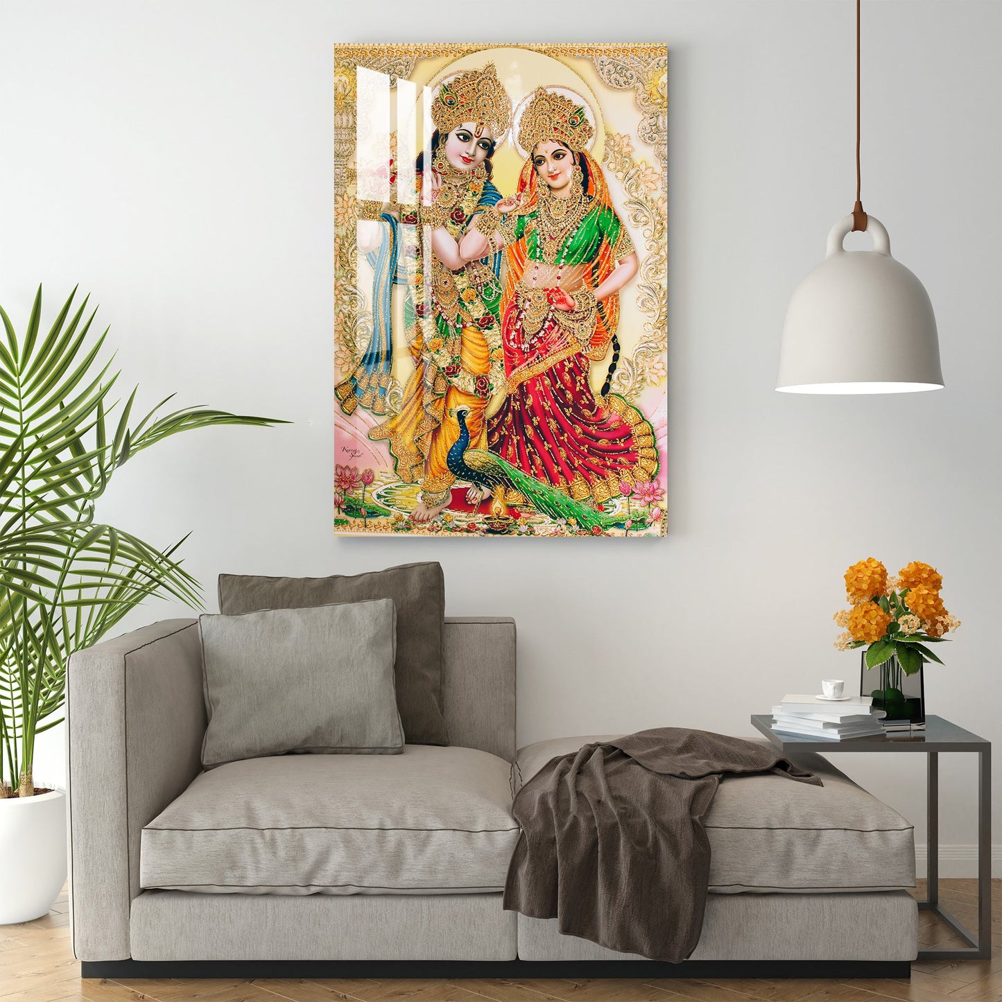 Lord Krishna - Radha Acrylic Wall Art - 29.5X20 inches / 3MM