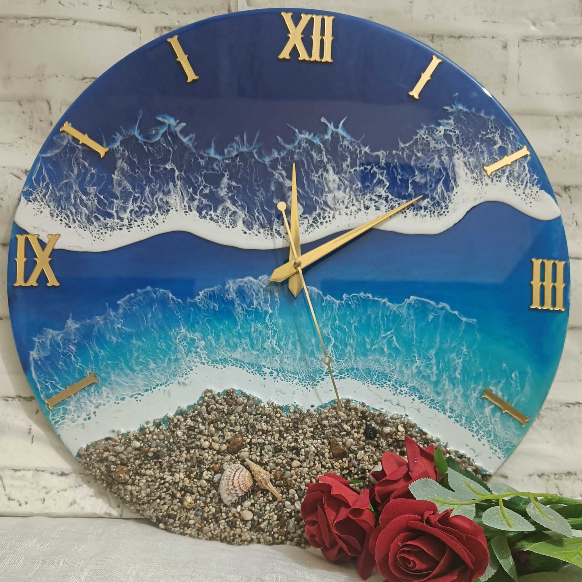 Beach On Sky Epoxy Resin Wall Clock