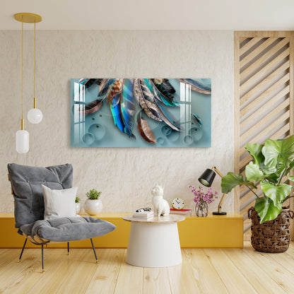 Feather of Fortune Acrylic Wall Art - 29.5X14.5 Inch / 3MM