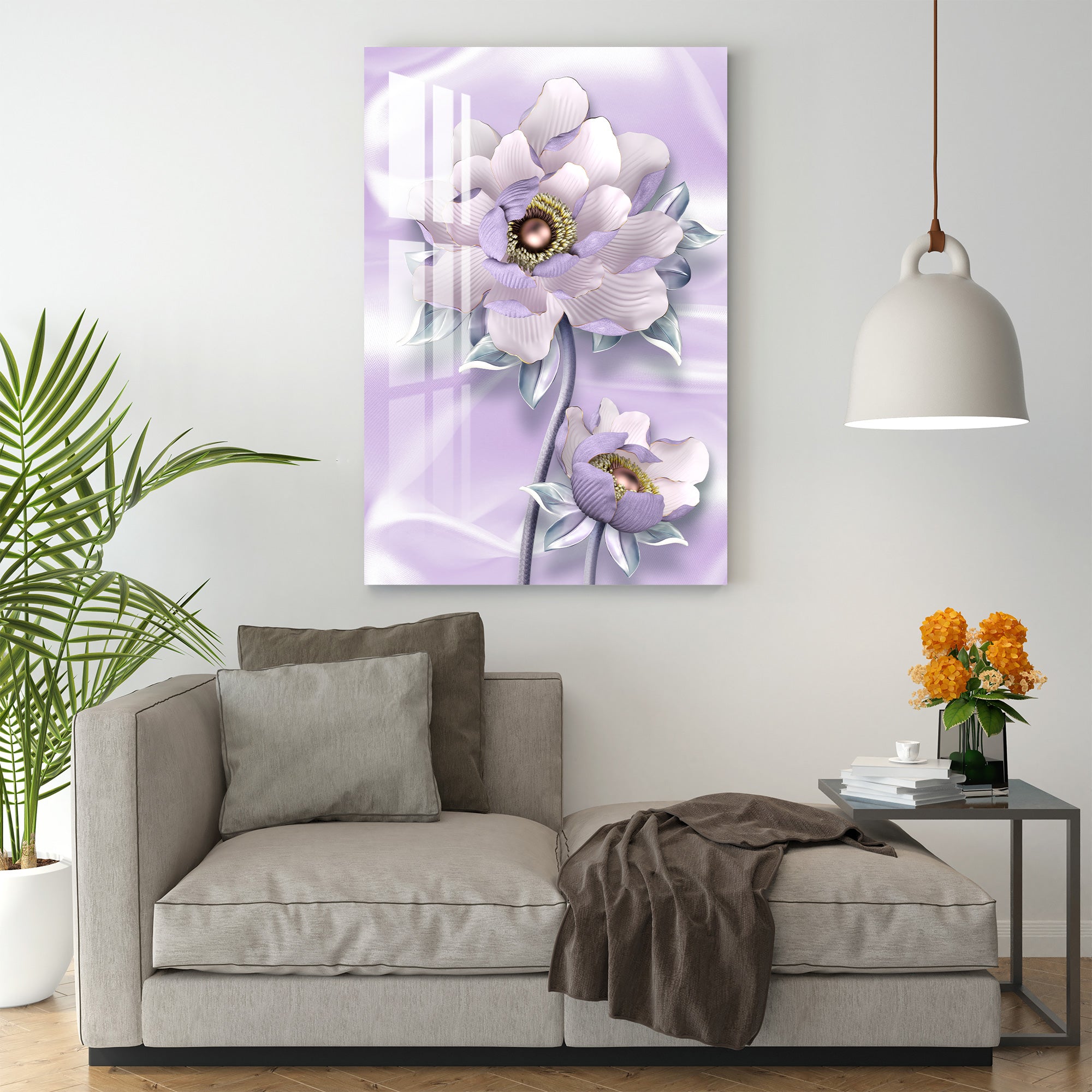 Pearl Purple Flower Acrylic Wall Art