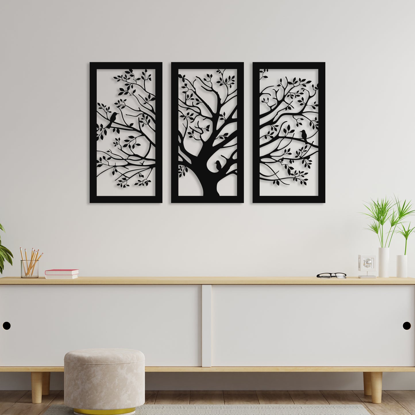 3 Piece Big Tree Metal Wall Art