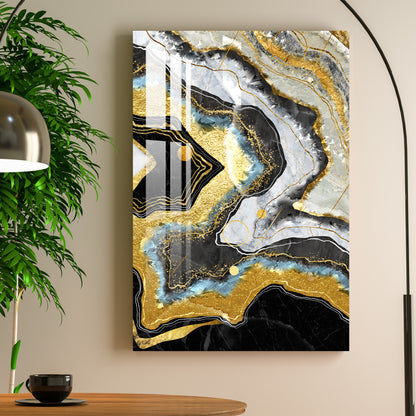 White & Golden Wave Acrylic Wall Art