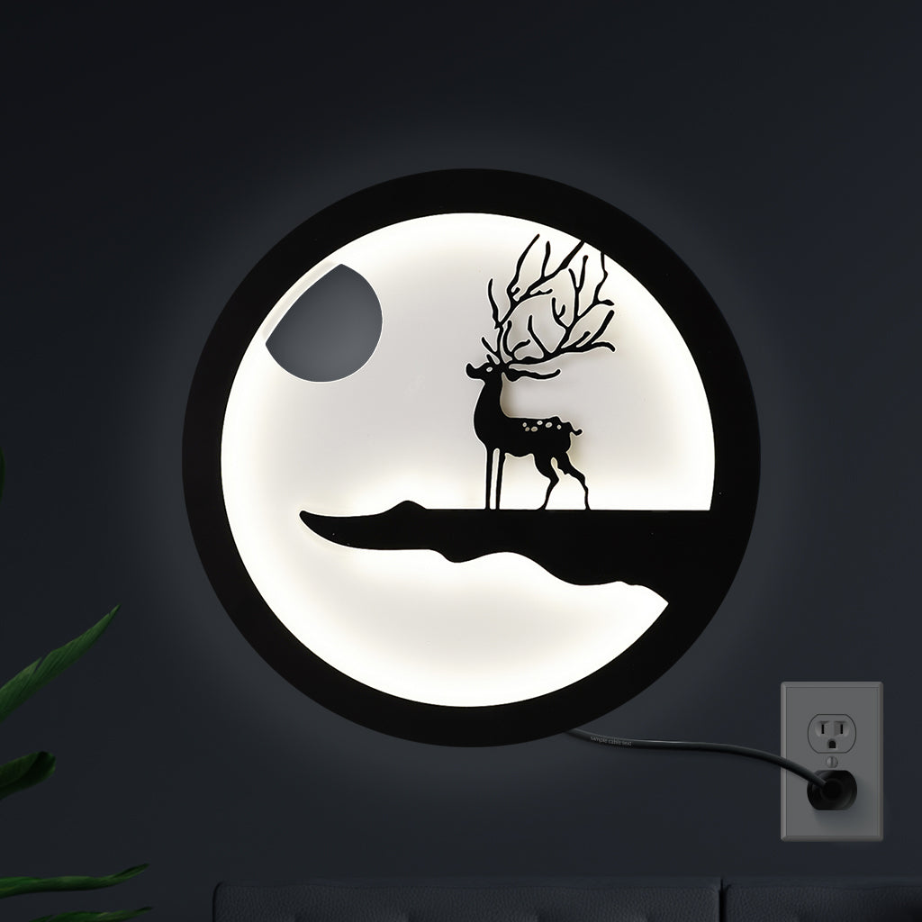 Swamp Deer White LED Wall Light & Wall  Lamp