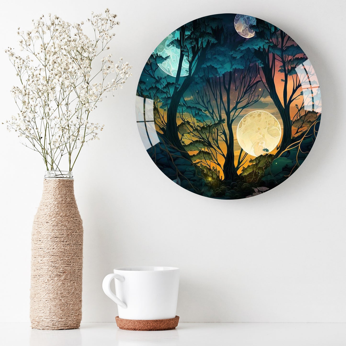 Tropical Glow Round Acrylic Wall Art