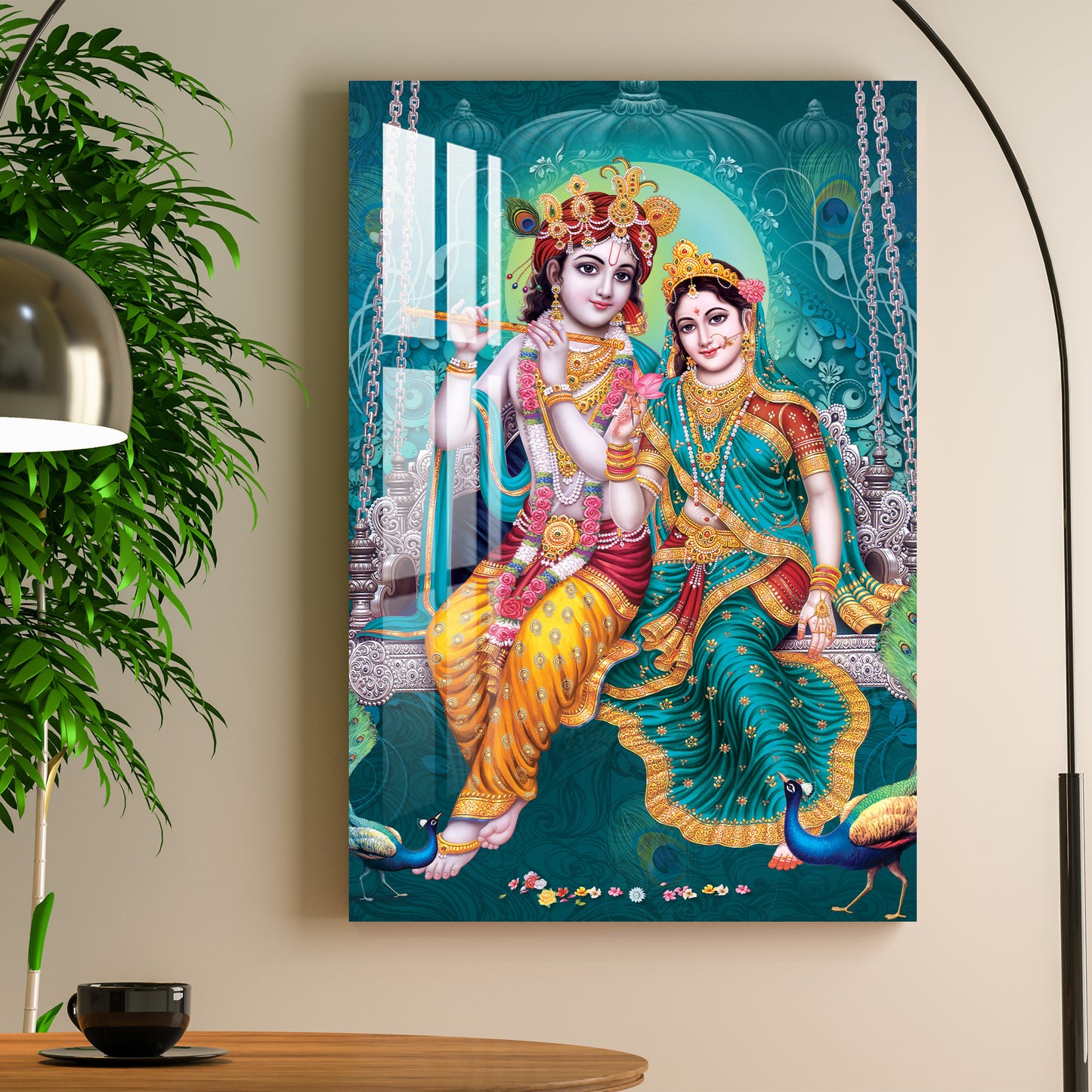 Lord Kanha & Kishori Acrylic Wall Art