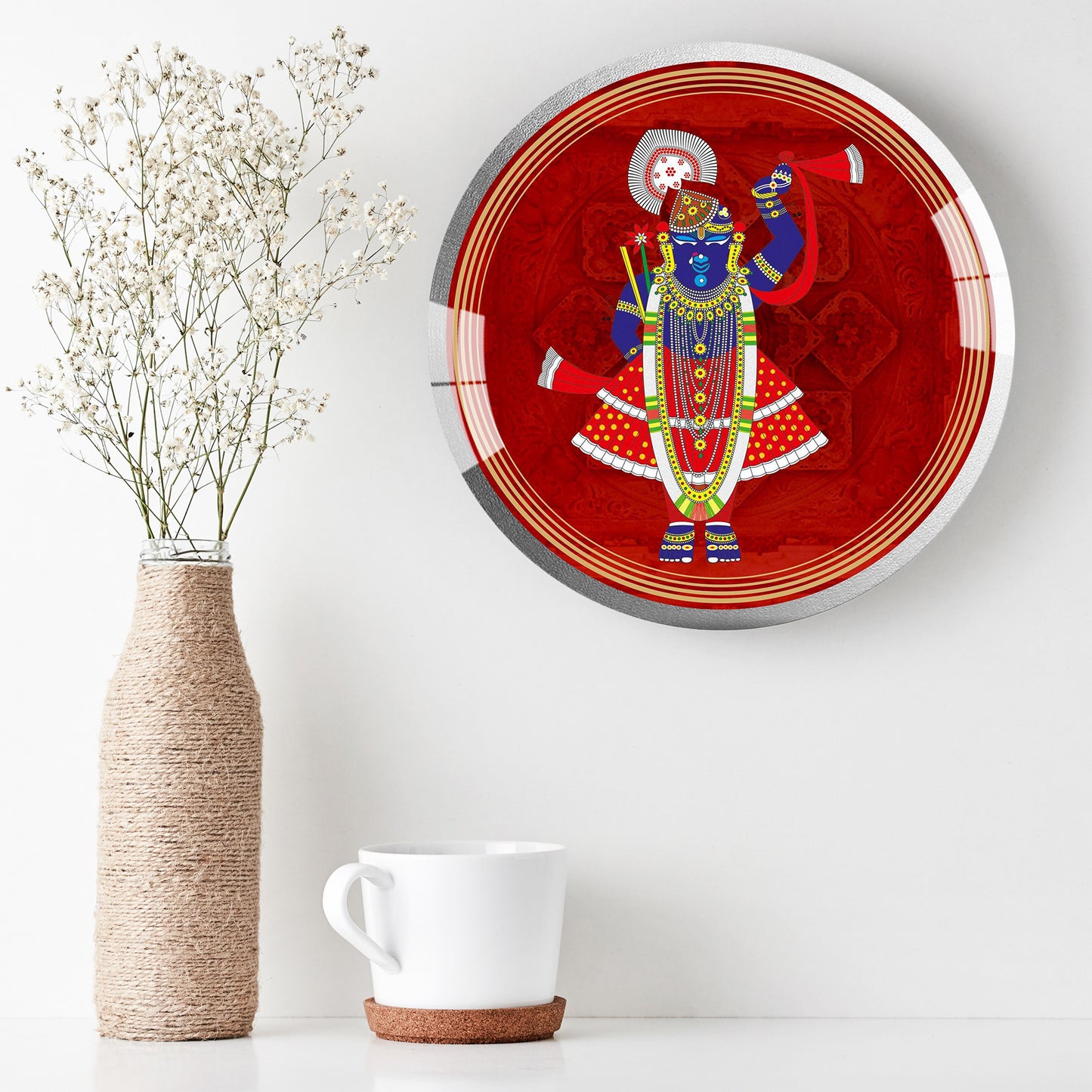 Lord Shreenathji Round Acrylic Wall Art