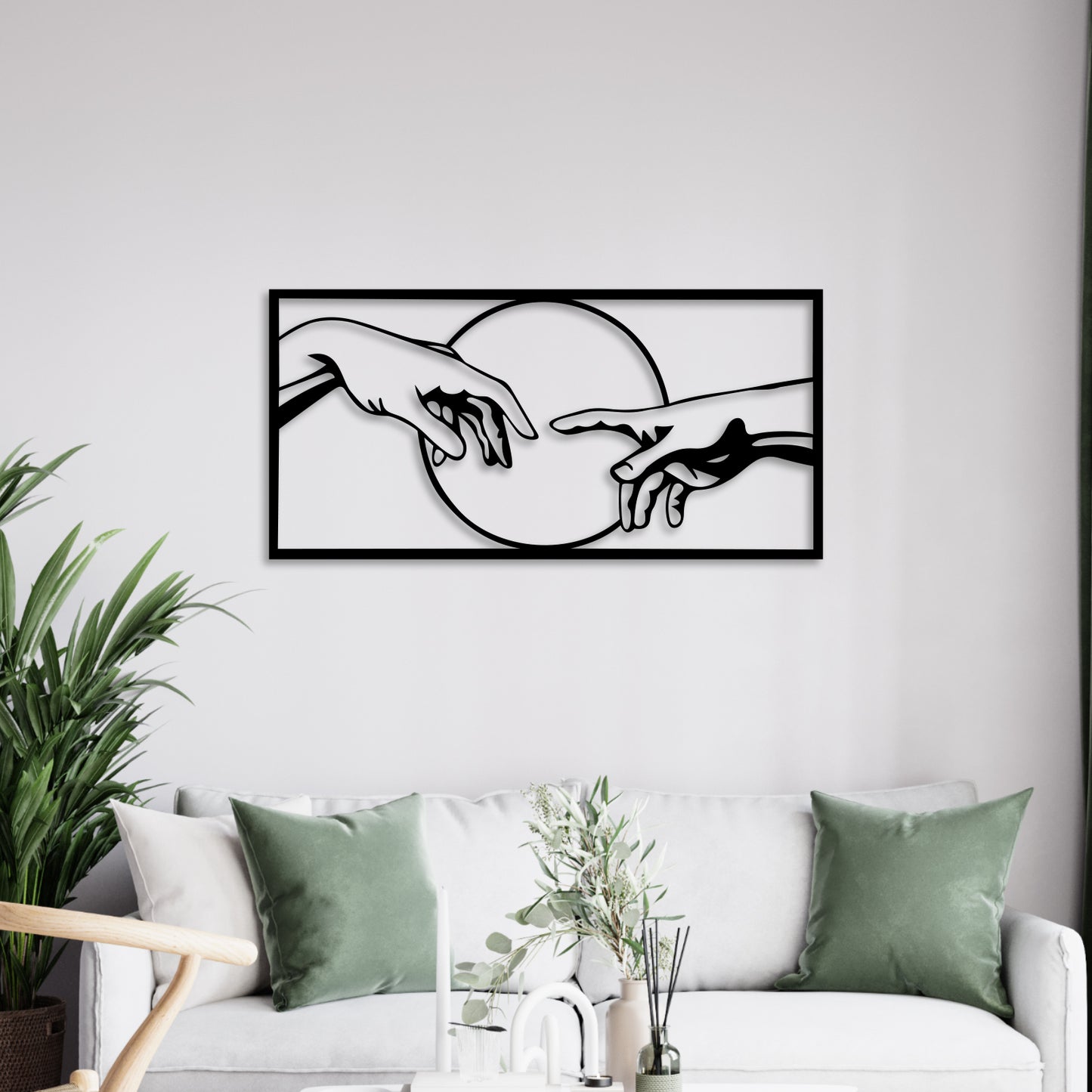 Hands Connecting Metal Wall Art