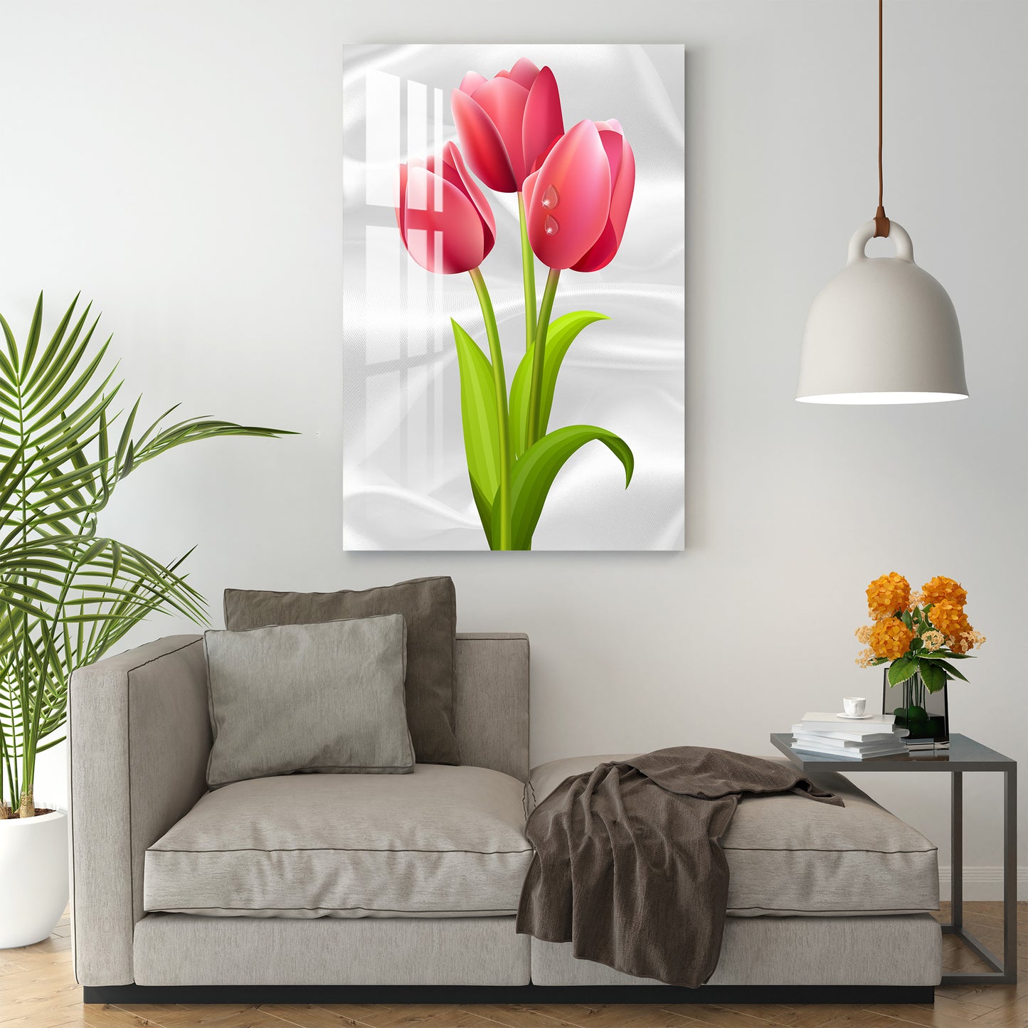 Red Tulips Acrylic Wall Art