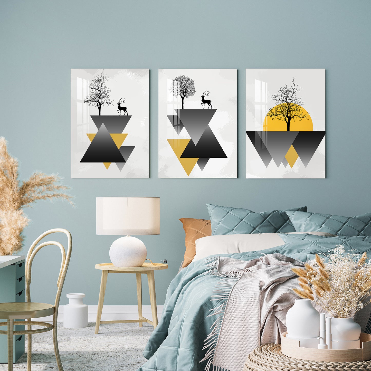 Modern Abstract Acrylic Wall Art (Set of 3)