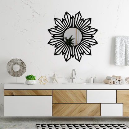 Flower Shaped Metal Wall Mirror