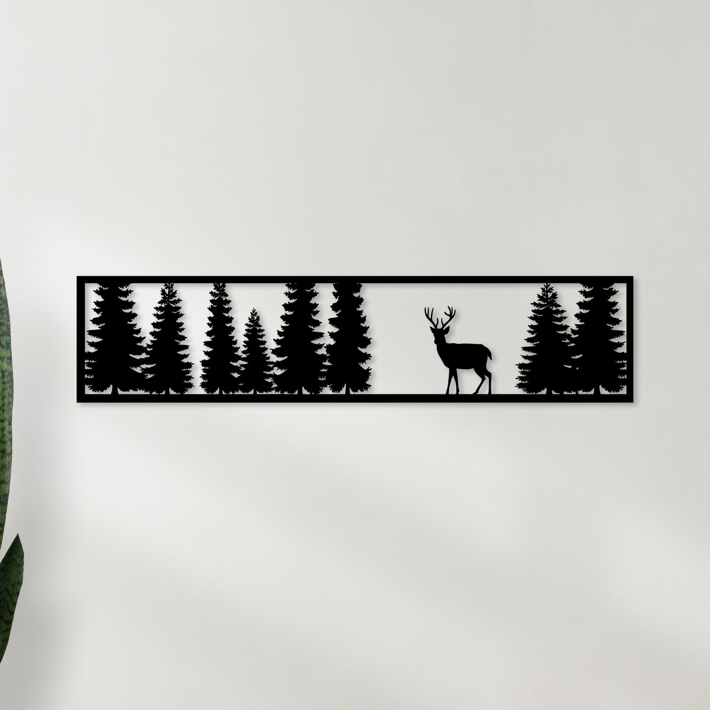 Deer in Forest Metal Wall Art