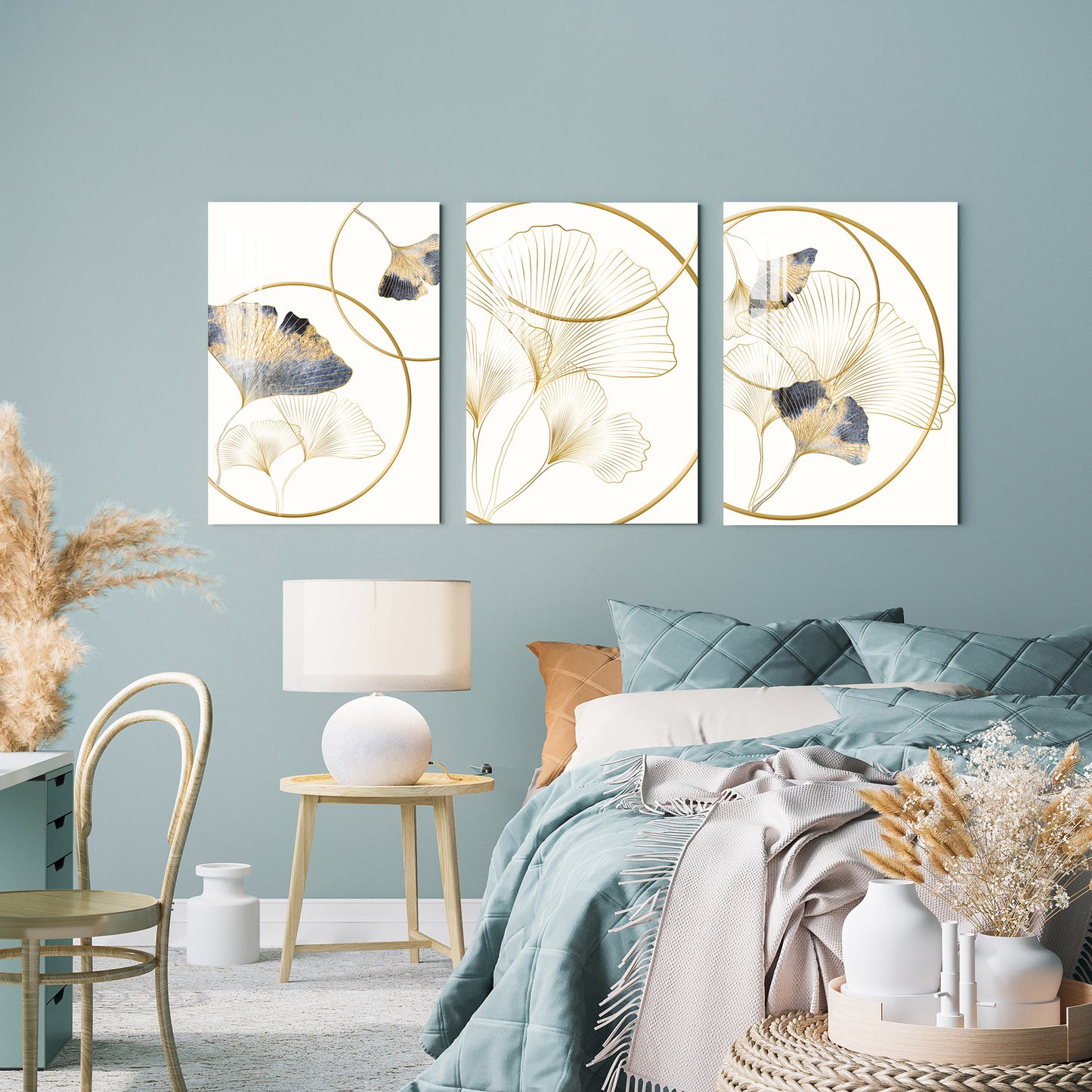 Gingko Biloba Acrylic Wall Art (Set of 3)