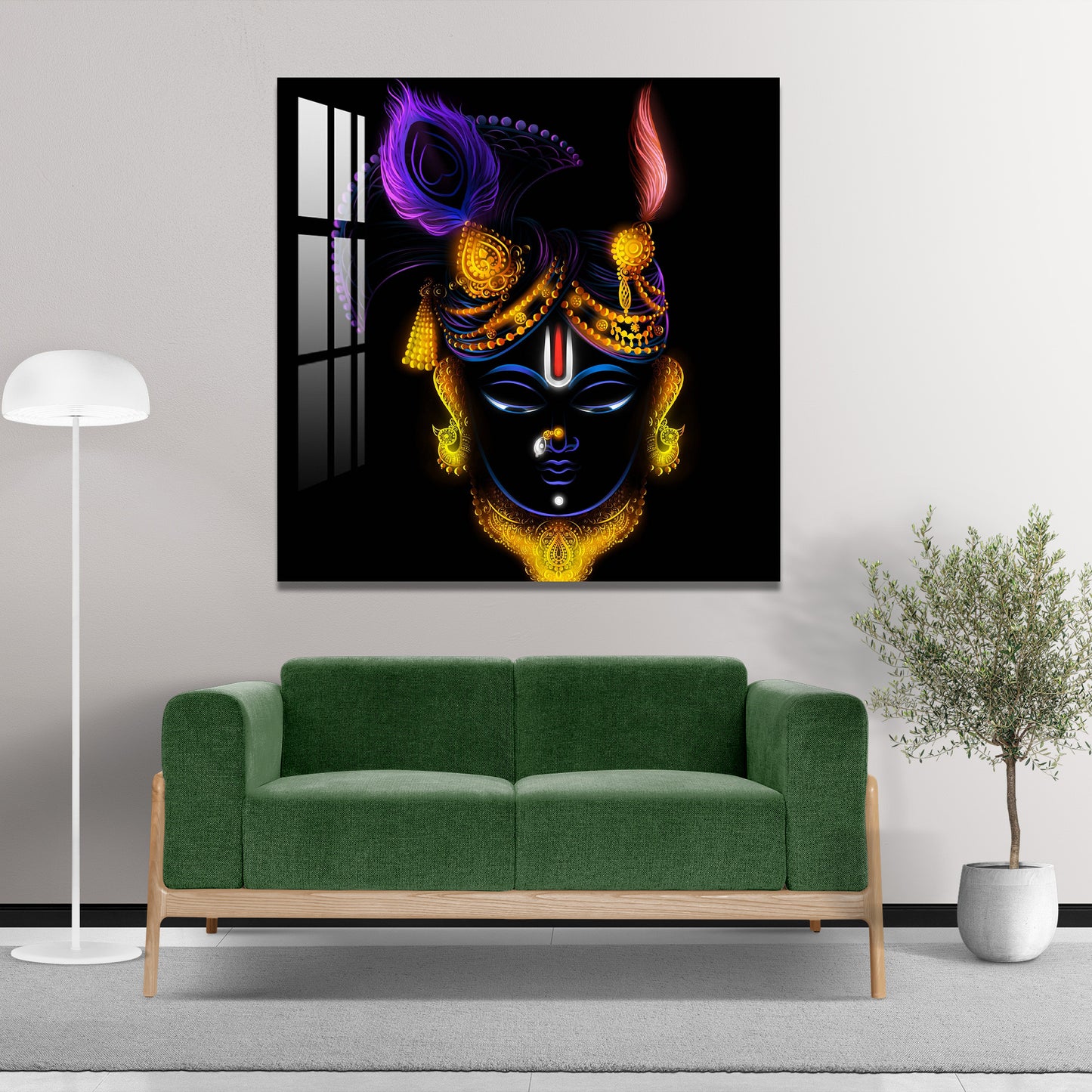 Glowing Shreenathji Acrylic Wall Art