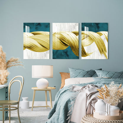 Golden Knot Acrylic Wall Art (Set of 3)