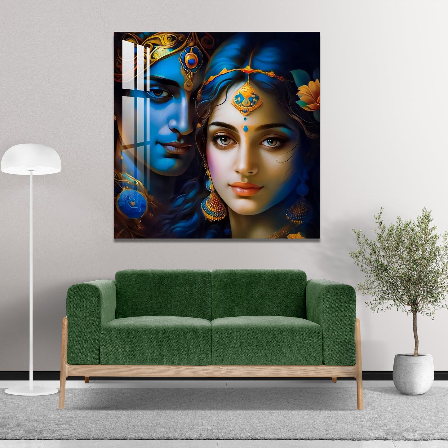 Beautiful Krishna Radha Acrylic Wall Art