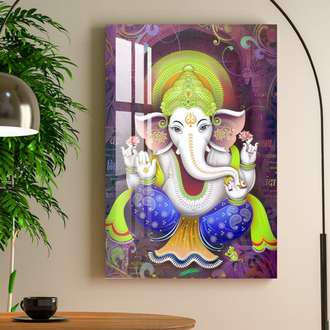 Colorful Lord Ganesh Acrylic Wall Art