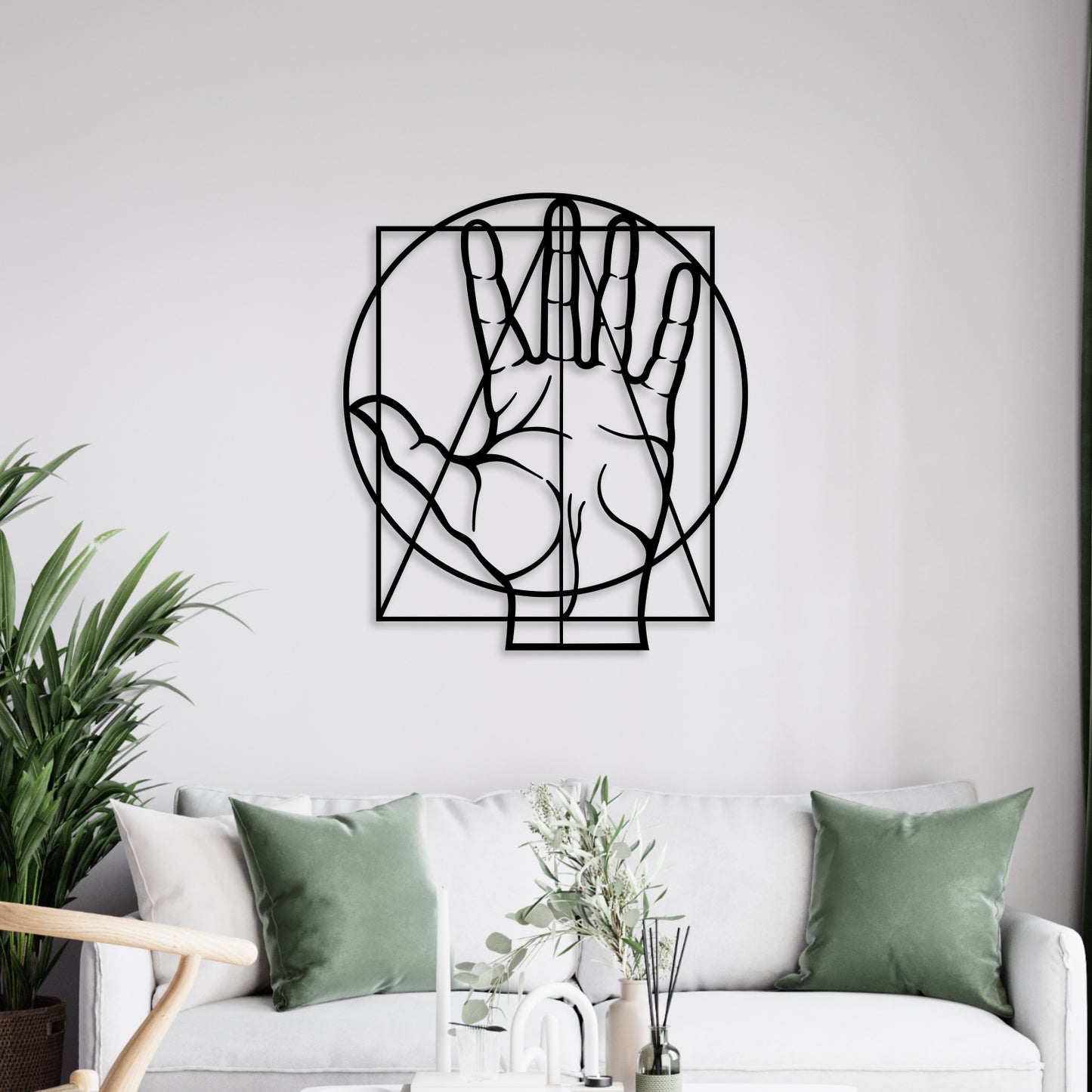 Geometric Hand Metal Wall Art