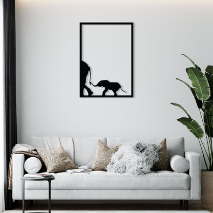 Elephant Family Metal Wall Art