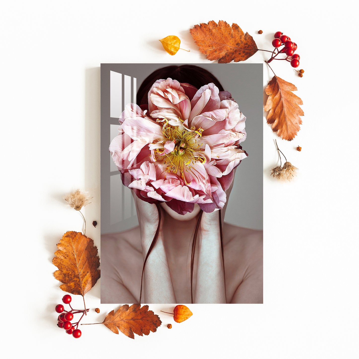 Modern Floral Girl Acrylic Wall Art