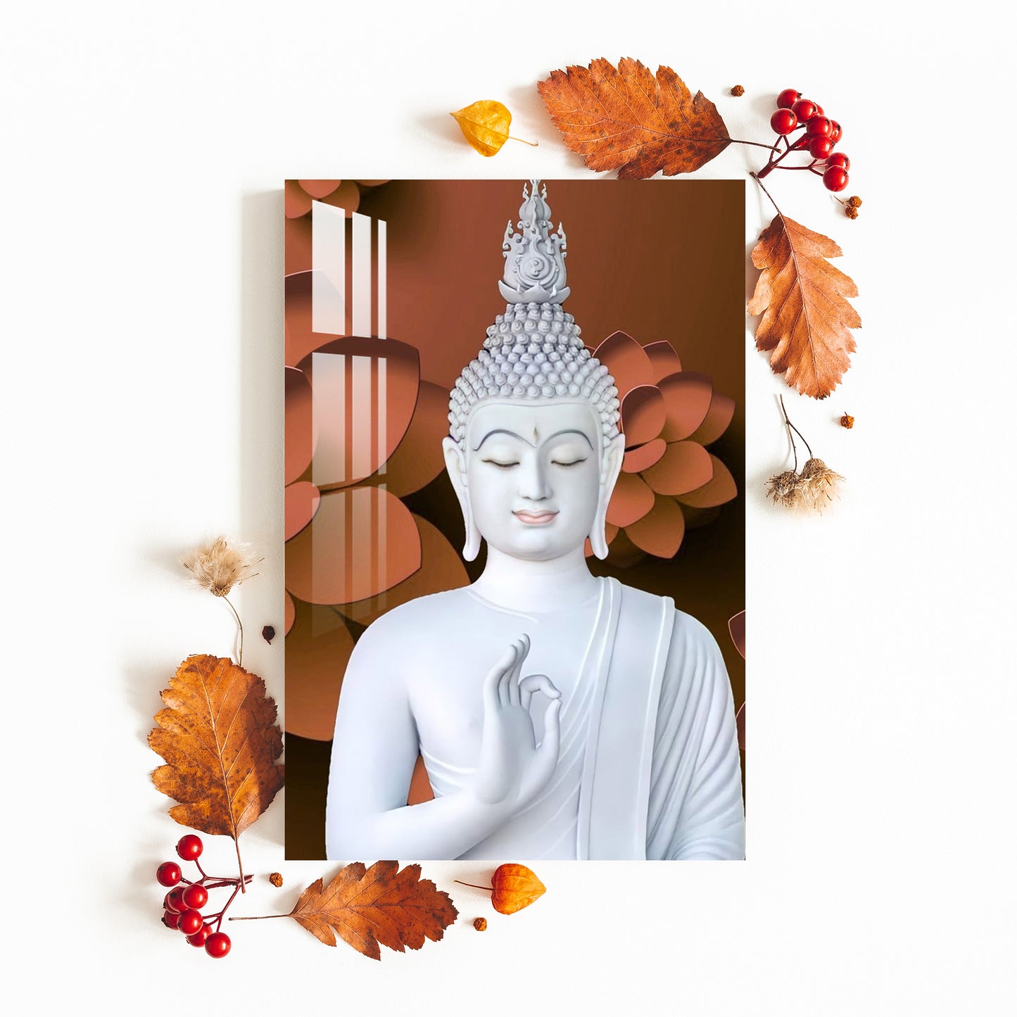 Buddha in White Acrylic Wall Art