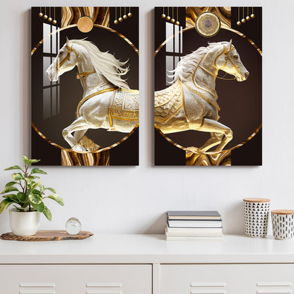 Horses of Fortune Acrylic Wall Art (Set Of 2)