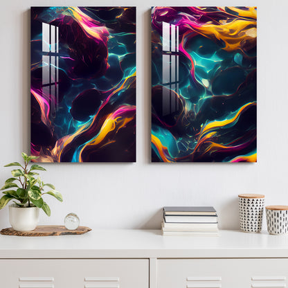 Waves of Wonder Acrylic Wall Art (Set Of 2)