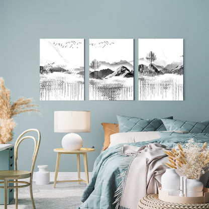 Grey & White Scenery Acrylic Wall Art (Set of 3)