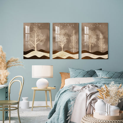 Decidious Trees Acrylic Wall Art (Set of 3)