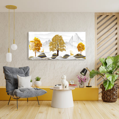 Golden Amaze Acrylic Wall Art