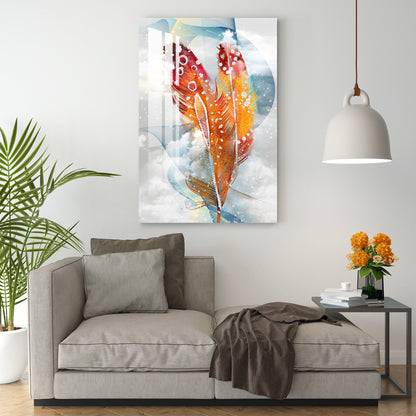 Shades of Golden Feather Acrylic Wall Art