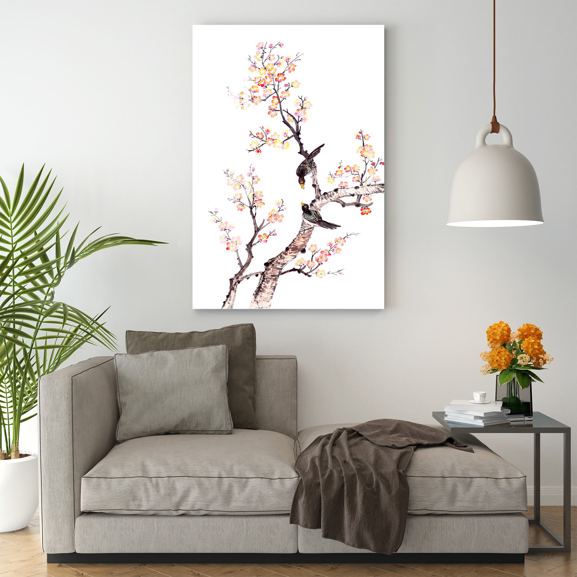 Bird on Blooming Tree Acrylic Wall Art