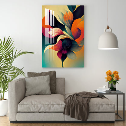 Colorful Glowing Flower Acrylic Wall Art