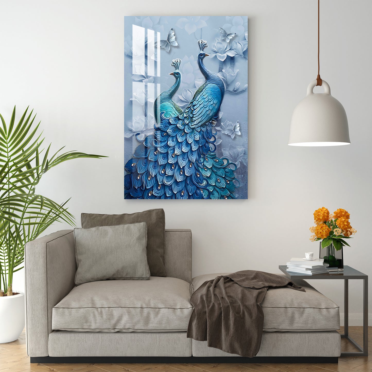 Loving Peacock Pair Acrylic Wall Art