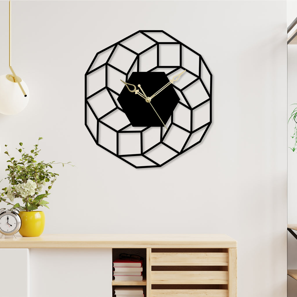 Abstract Flower Design Metal Wall Clock